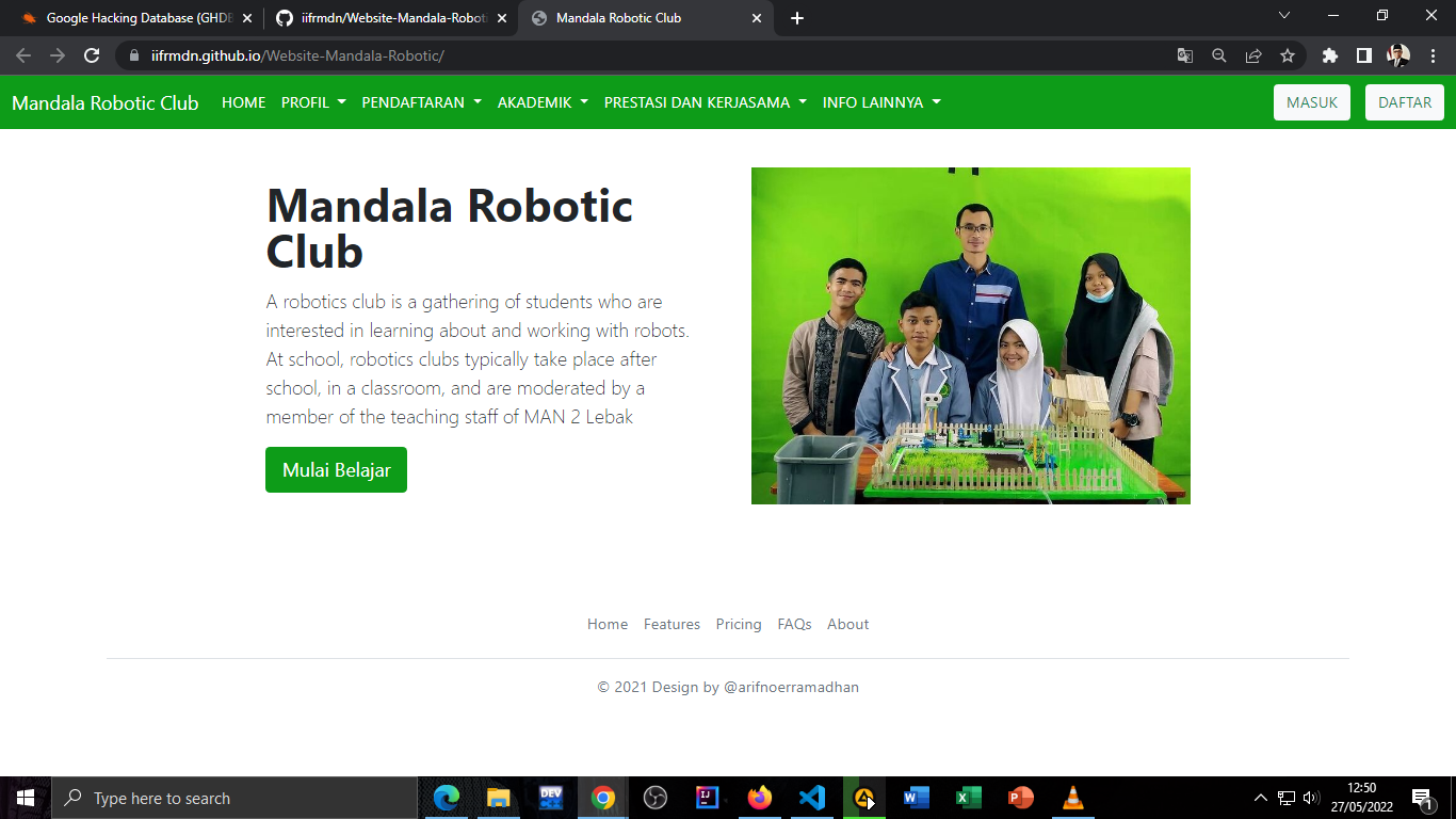 Landing Page Mandala Robotic Club